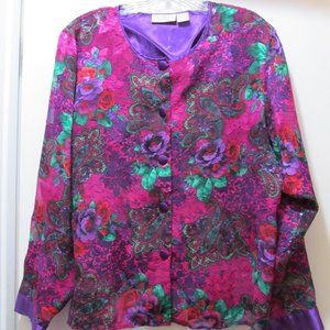 VINTAGE VICTORIA'S SECRET Gold Label Sheer Floral Top Blouse Pajama NWOT